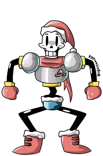 A Cartoon Drawing Of A Skeleton Wearing A Santa Hat Sticker