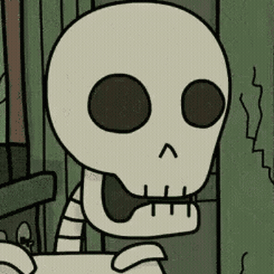 A Cartoon Drawing Of A Skeleton With A Bow Tie . GIF