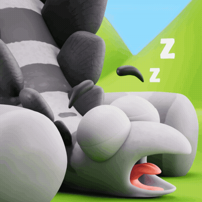 A Cartoon Drawing Of A Sleeping Animal With The Letters Nz Next To It GIF