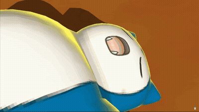 A Cartoon Drawing Of A Sleeping Pokemon With A Yellow And Blue Body GIF