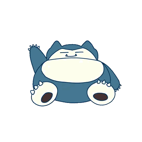 A Cartoon Drawing Of A Sleeping Snorlax With Its Paws Up Sticker