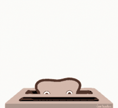 A Cartoon Drawing Of A Slice Of Toast Says Hi GIF