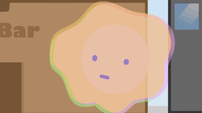 A Cartoon Drawing Of A Smiley Face With A Bar In The Background GIF