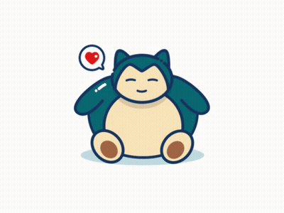 A Cartoon Drawing Of A Snorlax With A Heart In A Speech Bubble Above It GIF