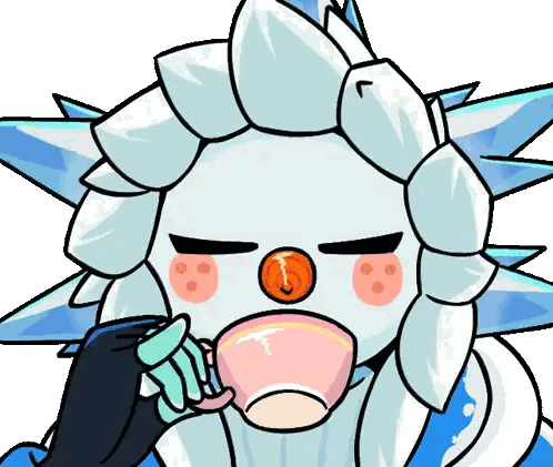 A Cartoon Drawing Of A Snowman Holding A Cup Of Coffee Sticker