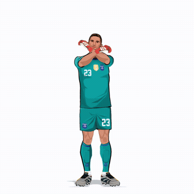 A Cartoon Drawing Of A Soccer Player Wearing Number 23 GIF