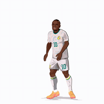A Cartoon Drawing Of A Soccer Player With The Number 10 On His Jersey GIF