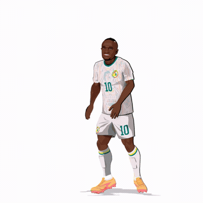 A Cartoon Drawing Of A Soccer Player With The Number 10 On His Shirt GIF