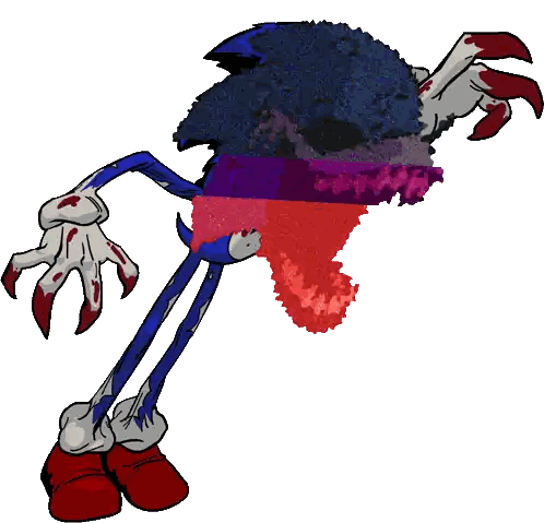 A Cartoon Drawing Of A Sonic The Hedgehog With A Purple And Blue Striped Background Sticker