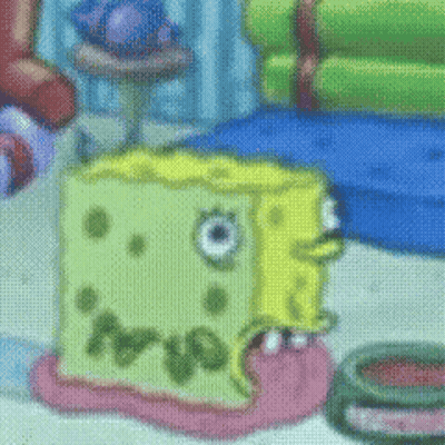 A Cartoon Drawing Of A Spongebob Squarepants Character With His Mouth Open GIF