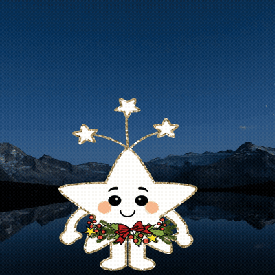 A Cartoon Drawing Of A Star With A Wreath Around It GIF