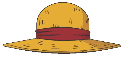 A Cartoon Drawing Of A Straw Hat With A Red Band Around It Sticker