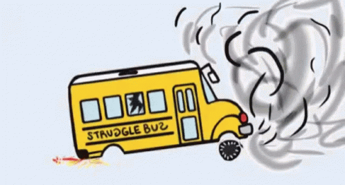 A Cartoon Drawing Of A Struggle Bus GIF