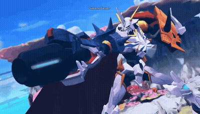A Cartoon Drawing Of A Supreme Cannon With A Blue Sky Behind It GIF