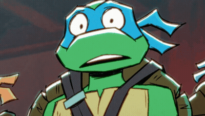 A Cartoon Drawing Of A Teenage Mutant Ninja Turtle Making A Surprised Face GIF