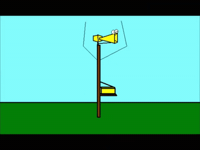 A Cartoon Drawing Of A Telephone Pole With A Yellow Box On It . GIF