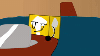 A Cartoon Drawing Of A Toaster And A Block With A Microphone On It GIF