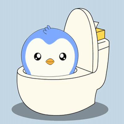 A Cartoon Drawing Of A Toilet With A Blue Balloon On The Seat GIF