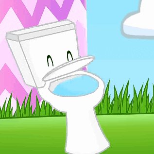 A Cartoon Drawing Of A Toilet With Its Lid Up GIF