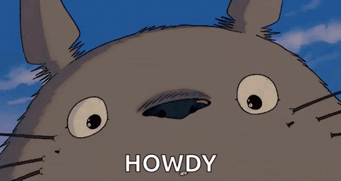 Totoro With Howdy Text GIF