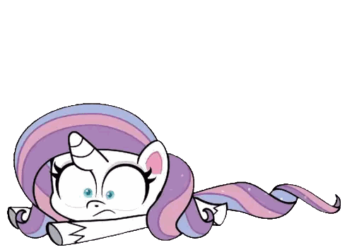 A Cartoon Drawing Of A Unicorn With Purple Hair Sticker