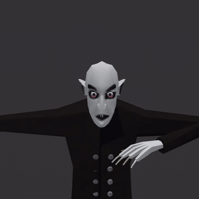 A Cartoon Drawing Of A Vampire Covering His Mouth With His Hand GIF