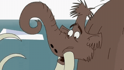 A Cartoon Drawing Of A Walrus With A Beard And Long Tusks GIF