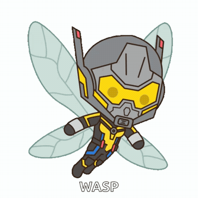 A Cartoon Drawing Of A Wasp With Wings And The Word Wasp Below It GIF