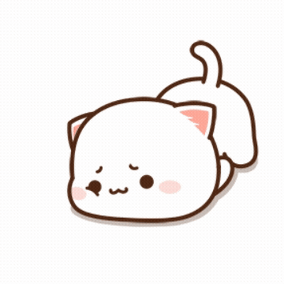 A Cartoon Drawing Of A White Cat Laying Down On Its Back GIF