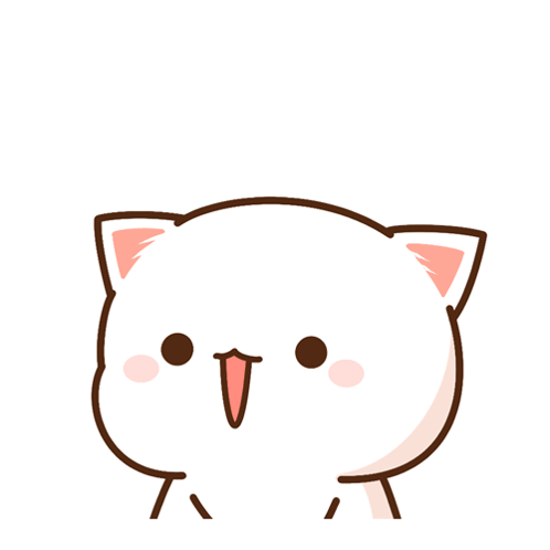 A Cartoon Drawing Of A White Cat With A Surprised Look On Its Face GIF
