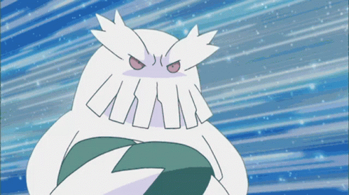 A Cartoon Drawing Of A White Owl With Red Eyes GIF