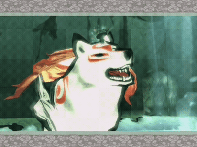 A Cartoon Drawing Of A Wolf With Red Eyes GIF
