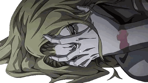 A Cartoon Drawing Of A Woman Covering Her Face With Her Hand Sticker