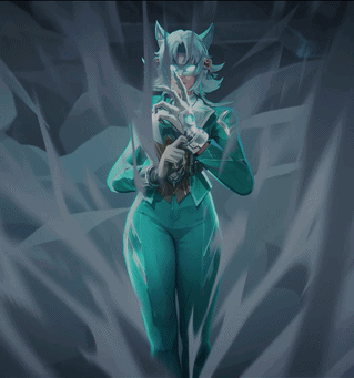 A Cartoon Drawing Of A Woman In A Green Suit Holding A Sword GIF