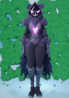A Cartoon Drawing Of A Woman In Purple Armor GIF