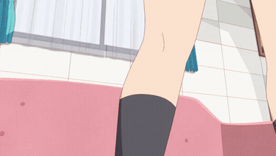 A Cartoon Drawing Of A Woman 'S Legs In A Pink Bathtub GIF