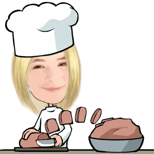A Cartoon Drawing Of A Woman Wearing A Chef Hat Sticker