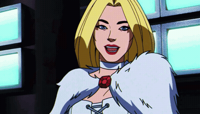 A Cartoon Drawing Of A Woman Wearing A Fur Coat GIF