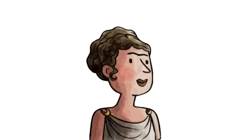 A Cartoon Drawing Of A Woman Wearing A Toga Sticker