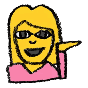 A Cartoon Drawing Of A Woman Wearing Sunglasses And A Pink Shirt Sticker