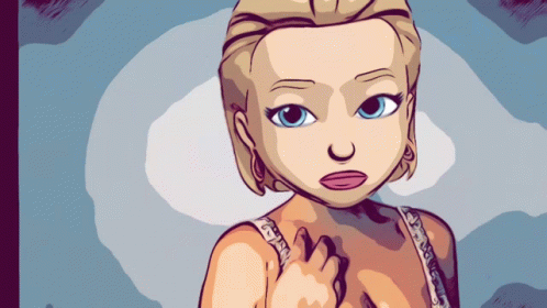 A Cartoon Drawing Of A Woman With A Bra That Says ' N ' On It GIF