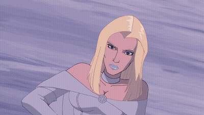 A Cartoon Drawing Of A Woman With A Butterfly On Her Head GIF