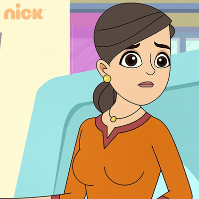 A Cartoon Drawing Of A Woman With A Nick Logo In The Background GIF