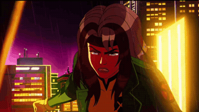 A Cartoon Drawing Of A Woman With A Red Face And A Green Jacket GIF