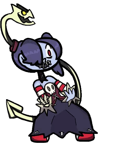 A Cartoon Drawing Of A Woman With A Skull On Her Dress Sticker
