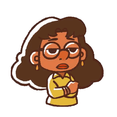 A Cartoon Drawing Of A Woman With Glasses And Earrings Sticker