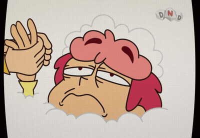 A Cartoon Drawing Of A Woman With Pink Hair And The Letters D And N On The Bottom Right GIF