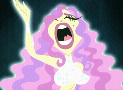 A Cartoon Drawing Of A Woman With Pink Hair GIF