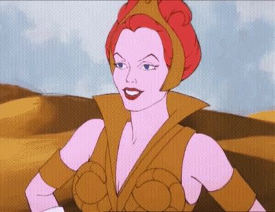 A Cartoon Drawing Of A Woman With Red Hair And A Crown On Her Head GIF