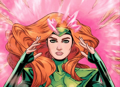 A Cartoon Drawing Of A Woman With Red Hair GIF